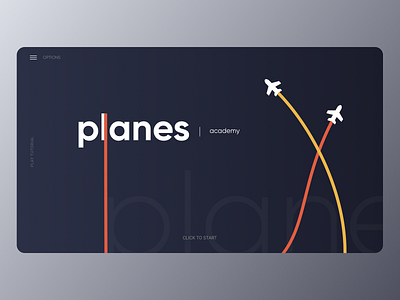 Planes Academy - UI Concept airplane branding design figma flat minimal plane typography ux web website