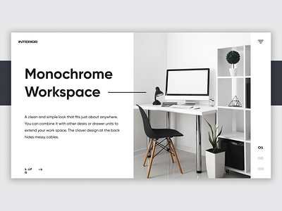 Interior Website - UI Concept app branding design figma interior logo minimal monochrome typography ui ux web