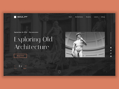 Old Architecture UI Concept app architecture branding design figma flat minimal typography ui ux web
