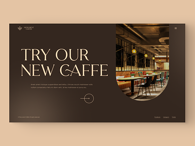 Mounment Caffe - UI Design concept branding cafe caffe cup of tea design figma interior minimal ui ux web