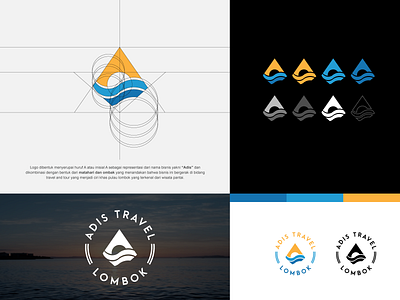 Logo for Adis Travel branding design flat icon illustration illustrator logo sea sun travel vector wave
