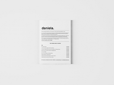 Daniela Restaurant Catering Menu