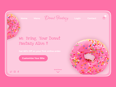 Donut Shop Landing Page daily 100 challenge daily ui dailyui design donut donut shop dounts dribbble mobile app design ui ui ux ui design uidesign uiux uiuxdesign web web design webdesign website website design