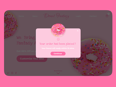 Pop-Up/Overlay | Daily UI 016 app daily 100 challenge daily ui dailyui design donut donut chart donut day donut shop donuts ui ui ux uidesign uiux uiuxdesign web web design webdesign website website design