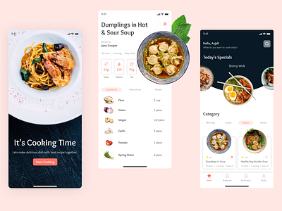 Recipe App appdesign daily ui dailyui design e commerce foodapp ui ui ux uidesign uiuxdesign