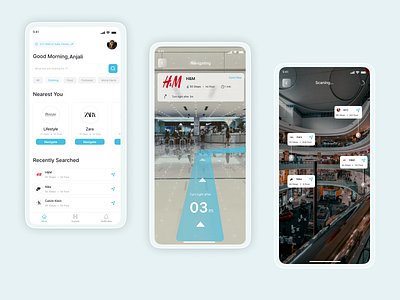 AR(Augmented Reality) Mall Navigation App UI
