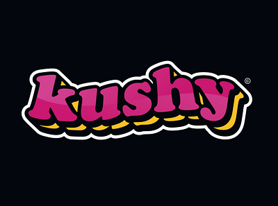 Kushy - Cannabis Lifestyle Brand cannabis cbd dispensary hand lettering kush kushy lettering logo marijuana modern packaging psychedelic weed