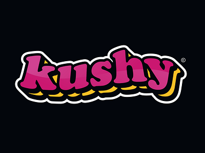 Kushy - Cannabis Lifestyle Brand cannabis cbd dispensary hand lettering kush kushy lettering logo marijuana modern packaging psychedelic weed