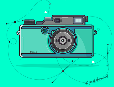 digital camera vector art by showkat animation art branding design flat icon illustration illustrator logo vector