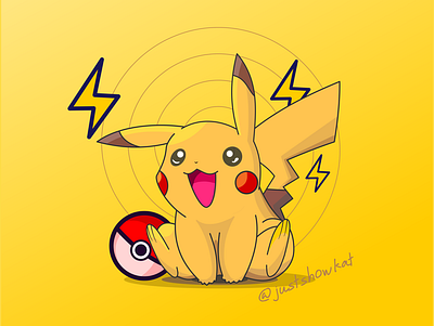 pikachu with pokemon vector art art branding design flat icon illustration illustrator ui vector web