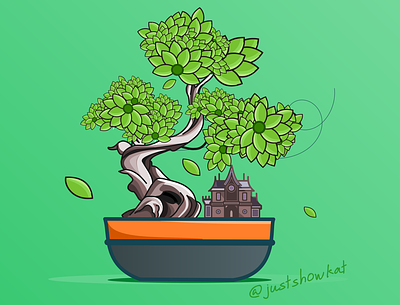 project bonsai vector art by mshowkat art branding design graphic design icon illustration illustrator logo vector web