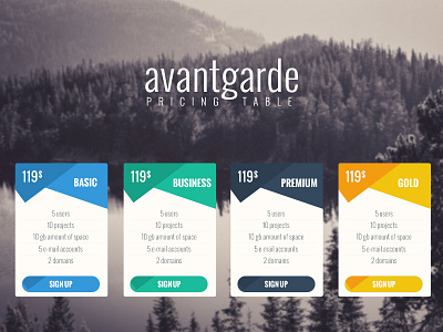 Avantagarde - Pricing Table advertising business design flat marketing modern photoshop price pricing ui ux