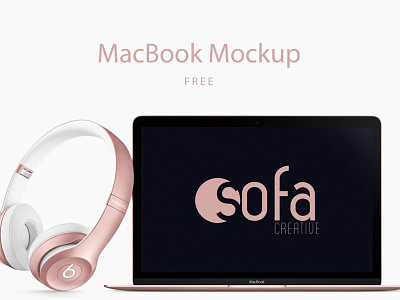 Rose Gold Macbook Mockup Free