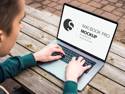 Men Working Macbook Pro Mockup