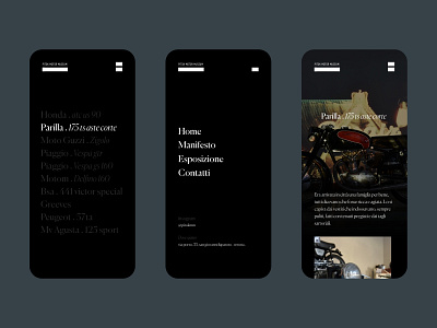 PITOK MOTOR MUSEUM black and white design et studio interface minimal motorcycle museum typo typography ui ux web website