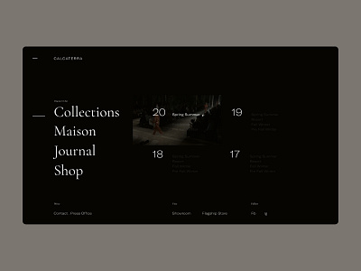 CALCATERRA branding design et studio fashion grid interface logo minimal typo typography ui ux web website