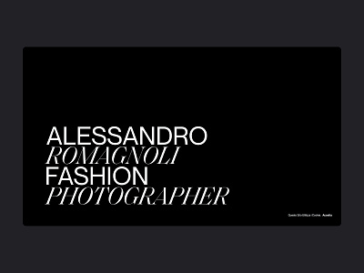 ALESSANDRO ROMAGNOLI commercial design et studio graphic design interface photographer ui ux web website