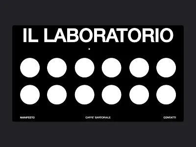 IL LABORATORIO black and white coffee design dots et studio grid interface strype typo typography ui ux wavy lines web website