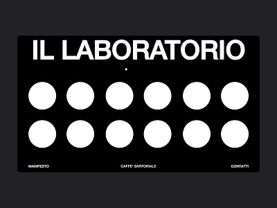 IL LABORATORIO black and white coffee design dots et studio grid interface strype typo typography ui ux wavy lines web website