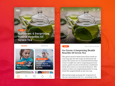 Health News App UI app article health news