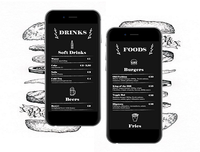 Food & Drink Menu black and white blackboard chalk design drink drink menu food food and drink menu food menu foodie graphic graphicdesign illustrator menu ui uidesign vector