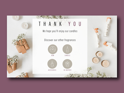 Daily UI #77 - Thank You candle candles dailyui design graphic graphicdesign illustrator mauve thank you thank you card thank you page ui uidesign vector