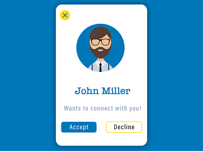 Daily UI #78 - Pending Invitation blue dailyui design graphic graphicdesign illustrator pending invitation ui uidesign vector white yellow