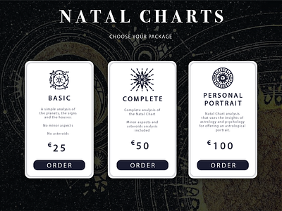 Pricing astrology design graphic graphicdesign illustrator natal chart pricing pricing page ui uidesign vector