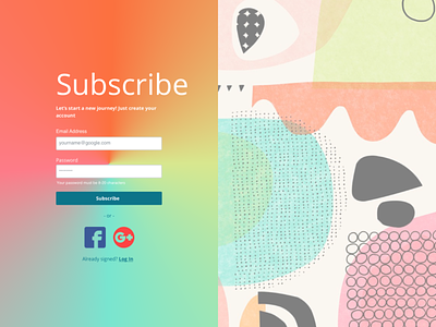Subscribe colors design graphic graphicdesign sketch subscribe subscribe form ui uidesign vector