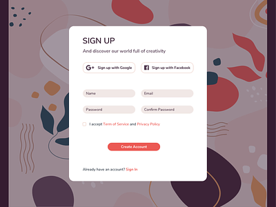 Daily UI 001 - Sign Up daily 001 daily 100 daily 100 challenge daily challange daily ui daily ui challenge dailyui dailyuichallenge design graphic graphicdesign sign up signup ui uidesign vector
