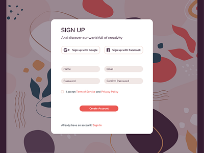 Daily UI 001 - Sign Up