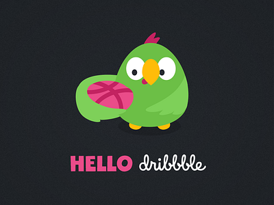 Hello dribbble! cookie debut dribbble hello parrot thanks yummy