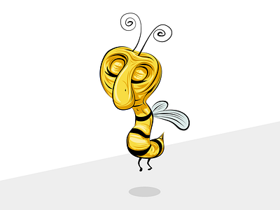 Let It Bee bee bug illustration old vector