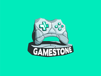 Gamestone Logo game gamepad games indie logo monument pad rock sculpture statue stone studio