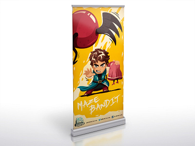 Maze Bandit roll up banner banner illustration maze bandit mobile game roll up stand