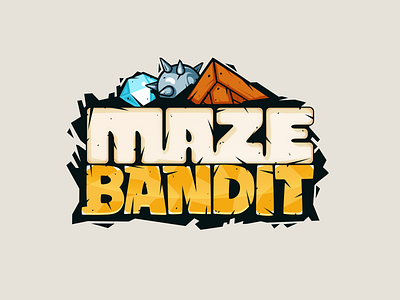 Maze Bandit - Game Logo arcade bandit box casual diamond game logic logo maze mobile puzzle