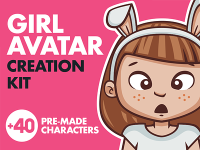 Cartoon Girl Avatar Creation Kit