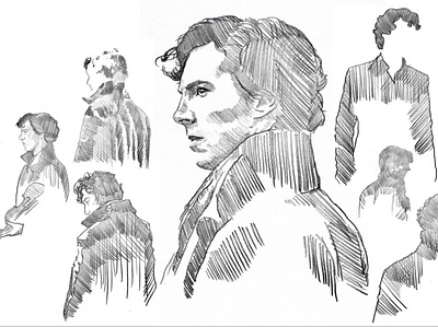Sherlock design graphite illustration sherlock holmes