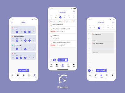 Kaman App app design illustration typography ui ux web