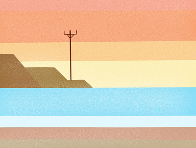 Flat Tides art digital art flat illustration landscape procreate sea simple vibrant wallpaper