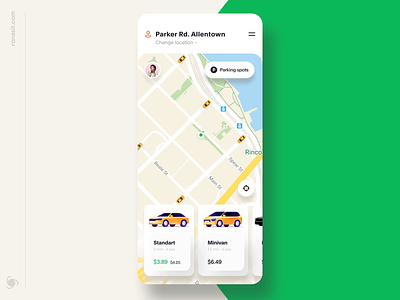 Car Rental App Design Concept animation app app design auto automotive card interaction ios map mobile one way rental app rideshare ronas it sharing taxi trip ui ux vehicle