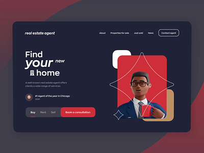 Real Estate Agent Landing Page agency agent animation buy house buy property home house landing page property real estate real estate agency real estate agent ronas it sell house sell property ui ux web website