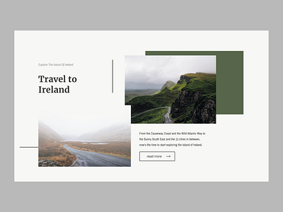 Travel to Ireland | Webpage interface ireland minimalism minimalistic travel traveller travelling ui uiux ux web design webdesign webpage website
