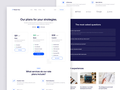 Master Flow - Pricing agency branding design interface landing page marketing price pricing pricing page pricing plan startup template ui ui kit ui kit design ux web website