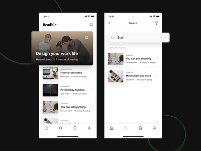 Reading App – Readble app brand branding design interface ios minimal minimalism mobile mobile design product product design read reading app startup ui ux