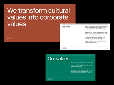 Culture Manual / Agency Vision agency vision branding clean culture manual design grid layout minimal typo typography ui