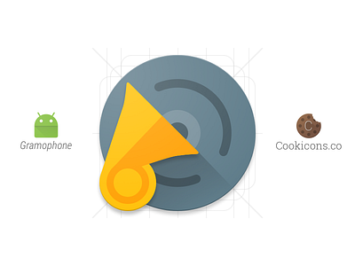 Gramophone Product Icon android app icon icon iconography material material design music product icon