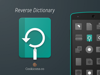 Reverse Dictionary android app icon book dictionary icon iconography material material design product icon