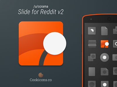 Slide For Reddit Product Icon V2 android app icon icon iconography material material design product icon reddit slide