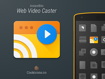 Web Video Caster Product Icon android app app icon cast icon material design video web